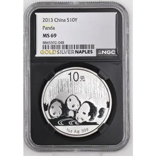2013 - 1oz Panda Silver Coin - China 10Yn - NGC MS69 (S14-B15)